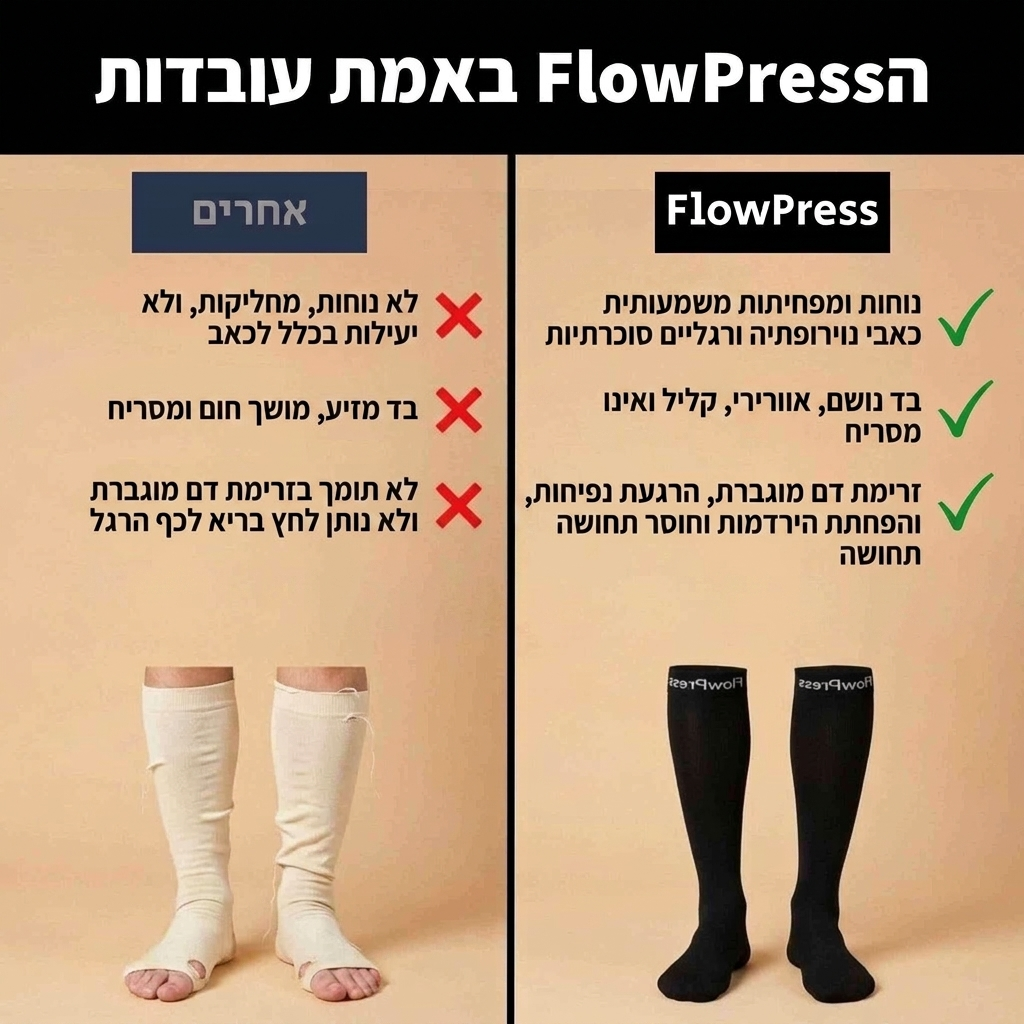 ™FlowPress جوارب ضاغطة متقدمة لتخفيف الآلام